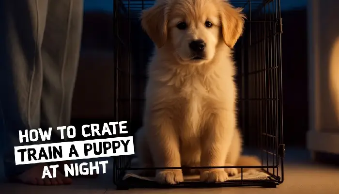 how to crate train a puppy at night