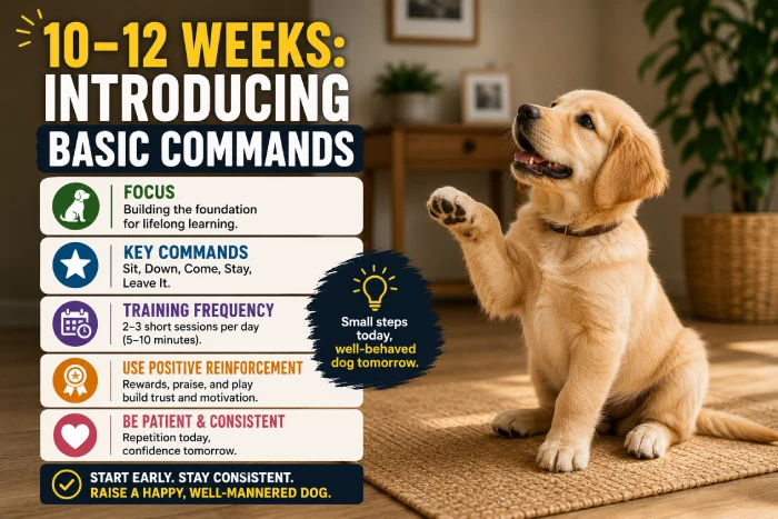 10–12 Weeks: Introducing Basic Commands